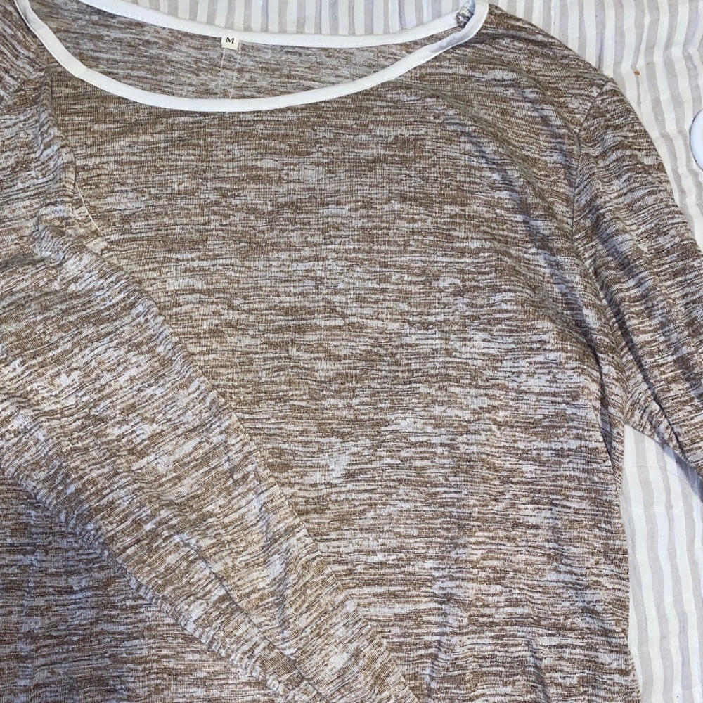 Long sleeve top Brown and white